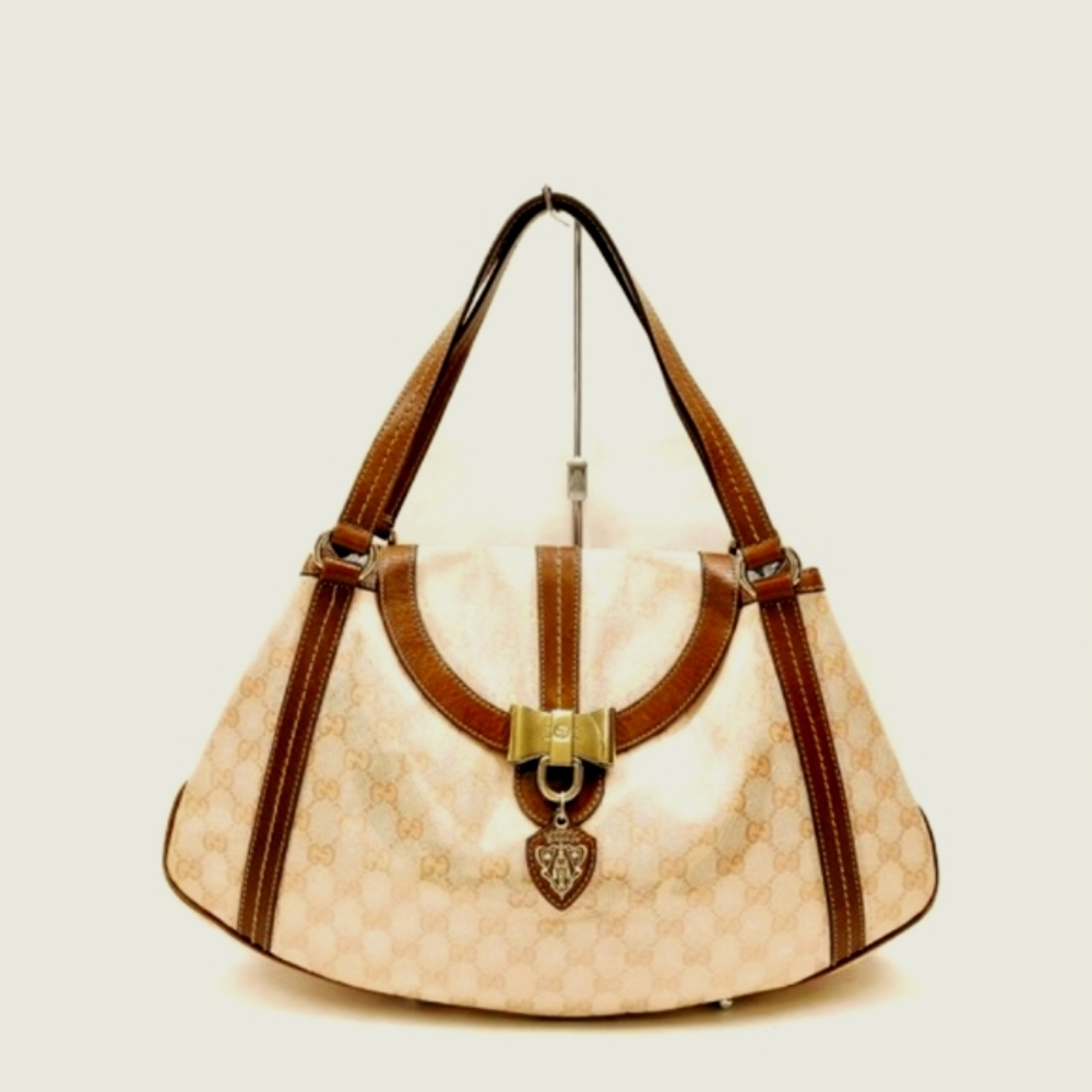 GUC Large  Pink Gucci GG Monogram Crystal Hysteria Hand Bag  Coated Canvas - Picture 9 of 12